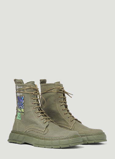 Virón 1992 Upcycled Canvas Boots Khaki vir0348009