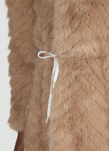 Balenciaga Round Shoulder Quilted Faux-Fux Coat Camel bal0254010