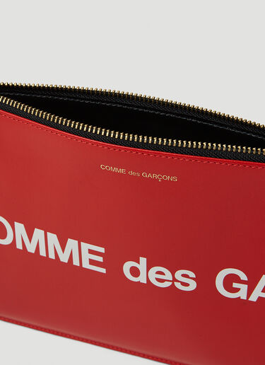 Comme des Garçons Wallet Front Logo Print Pouch Red cdw0347012