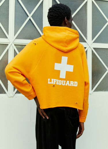 Liberal Youth Ministry Lifeguard Distressed Hooded Sweatshirt Orange lym0154009
