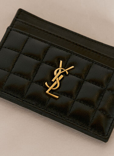 Saint Laurent Cassandre Matelassé Carré Cardholder Black sla0255117