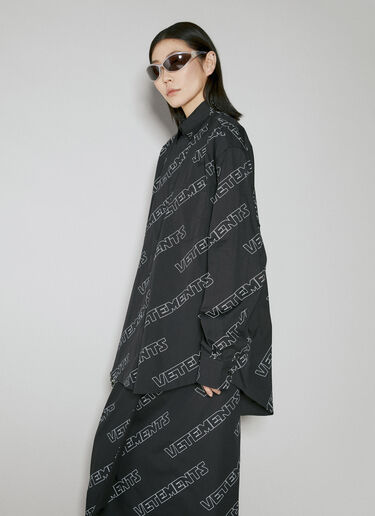 VETEMENTS Space 字母花押衬衫  黑色 vet0254006