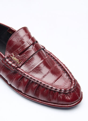 Saint Laurent Le Loafer Penny Slippers Burgundy sla0258005