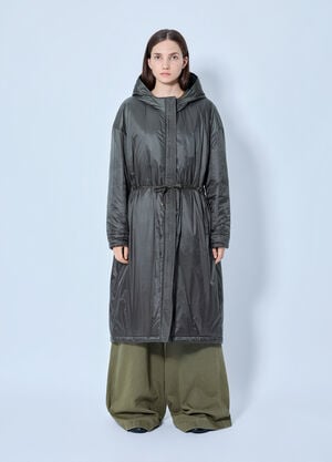 Max Mara Hooded Quilted Coat Dark Green max0265313