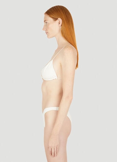 Ziah Fine Strap Triangle Bikini Top White zia0251005