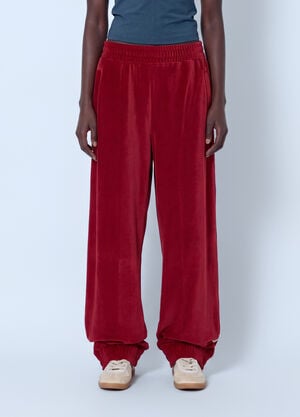 Lacoste Runway Loose Fit Velour Joggers Red lac0266016