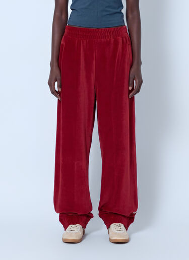 Lacoste Runway Loose Fit Velour Joggers Red lac0266016