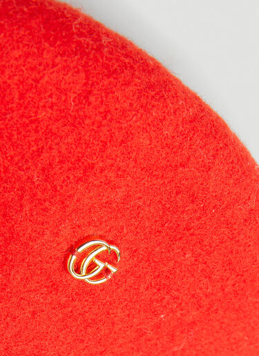 Gucci GG 徽标铭牌贝雷帽 红色 guc0151113