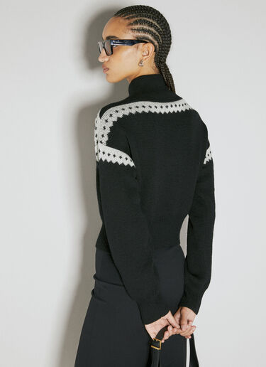 Saint Laurent 울 스몰 V 넥 스웨터 블랙 sla0253006