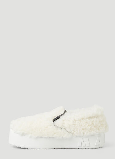 Marni Shearling Slip-On Platform Sneakers White mni0245036