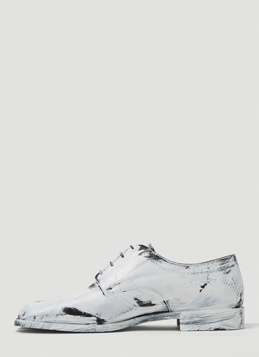 Maison Margiela Tabi Painted Lace Up Shoes White mla0145030