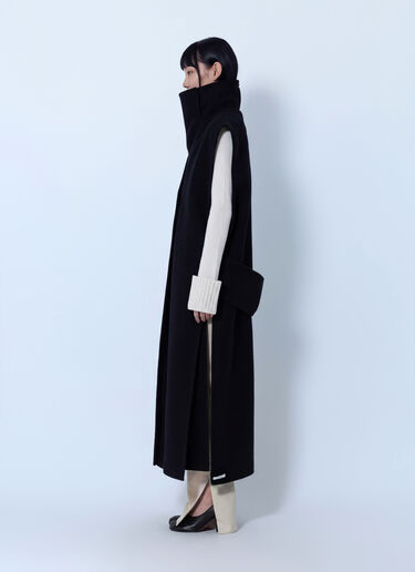LN-CC® - Sportmax: Sleeveless Long Coat - Black Sportmax Sleeveless Long Coat Black spx0266206