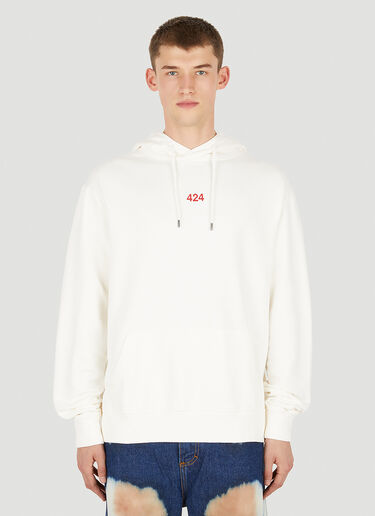 424 Logo Embroidery Hooded Sweatshirt White ftf0150004