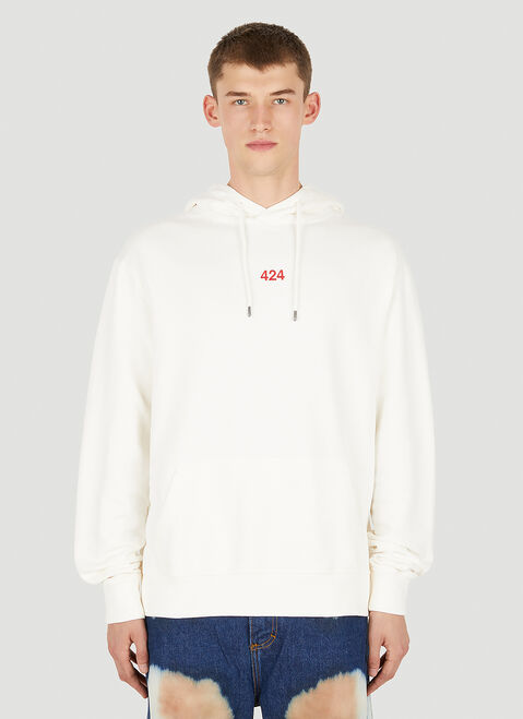 424 Logo Embroidery Hooded Sweatshirt White ftf0150019