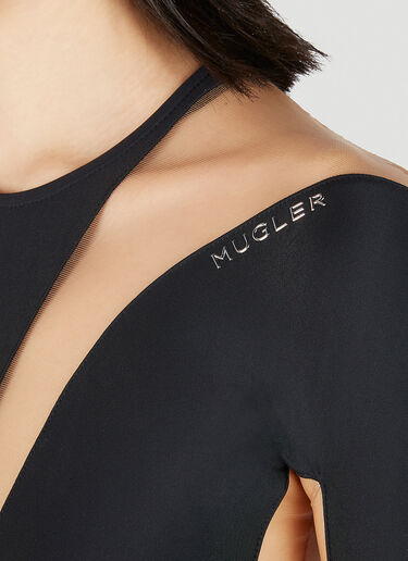 Mugler Cut Out Illusion Bodysuit Black mug0251035