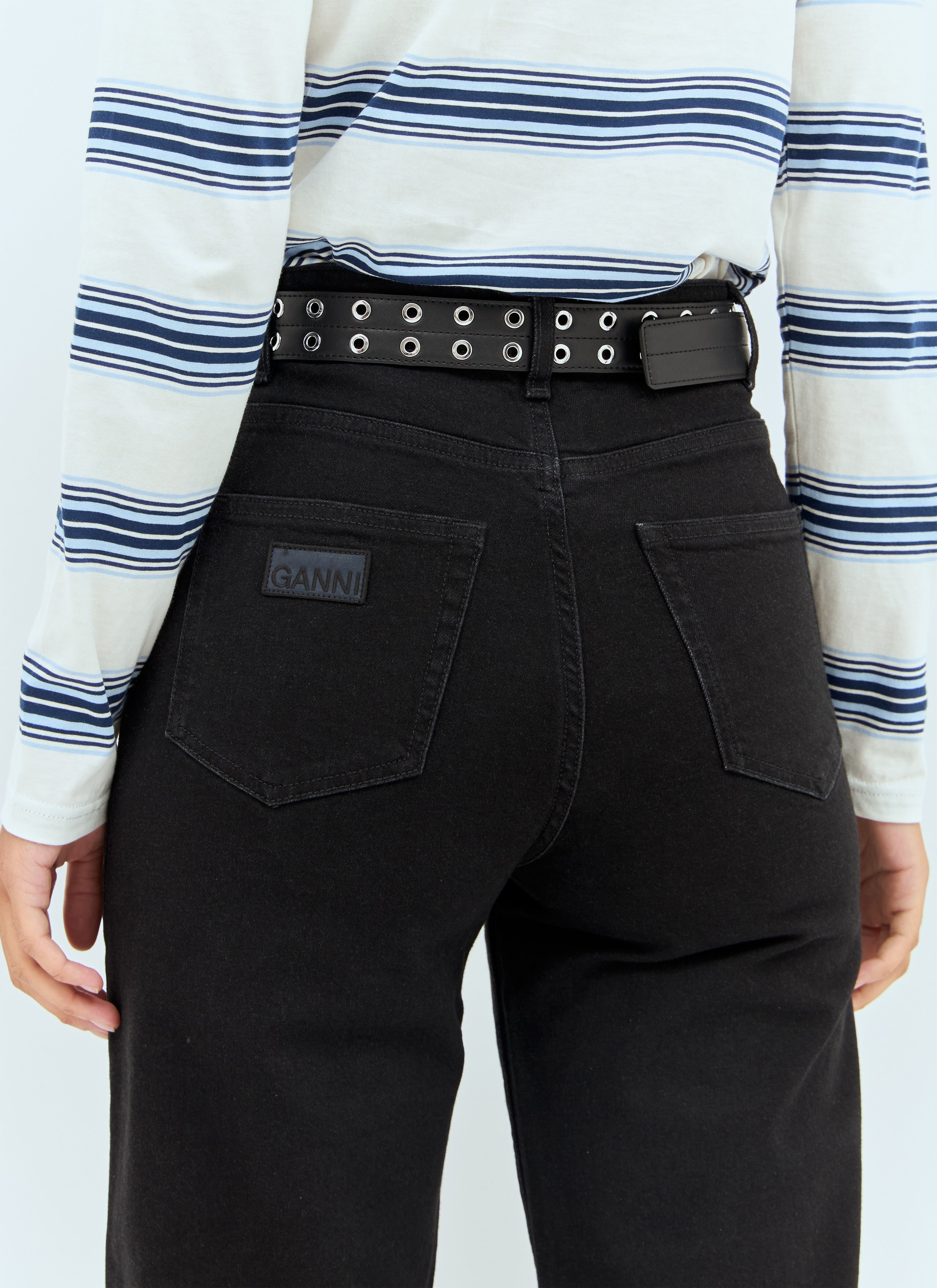GANNI Women's' Double Eyelet Belt in Black | LN-CC®