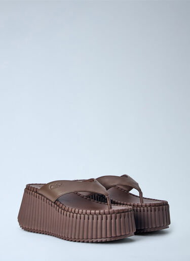 LN-CC® - Chloé: Nama Wedge Sandals - Brown Chloé Nama Wedge Sandals Brown chl0265041