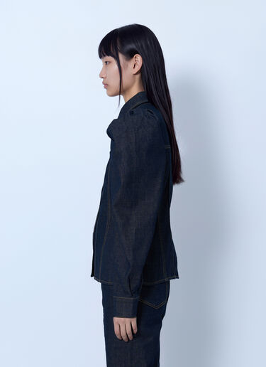 LN-CC® - GANNI: Slub Denim Shirt - Blue GANNI Slub Denim Shirt Blue gan0266005