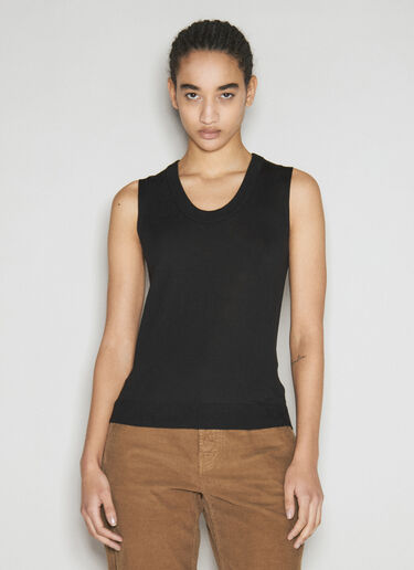 Saint Laurent Cassandre Wool Tank Top Black sla0255024