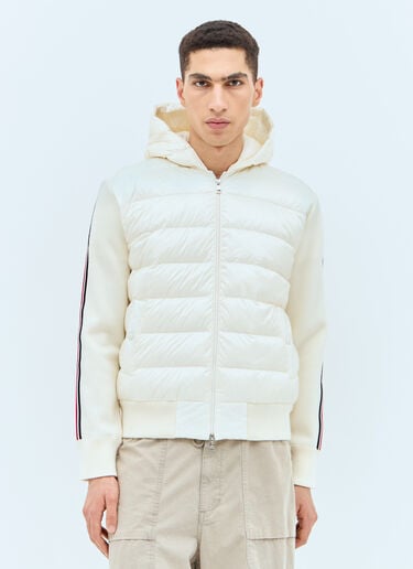 Padded Zip-Up Cardigan Moncler Padded Zip-Up Cardigan Cream mon0157022