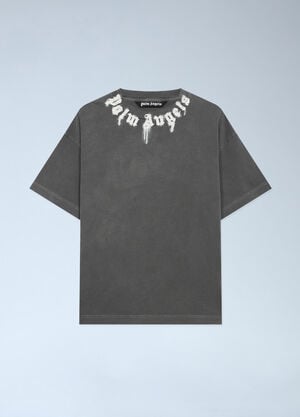 Palm Angels Neck Logo Regular T-Shirt Grey pma0162045