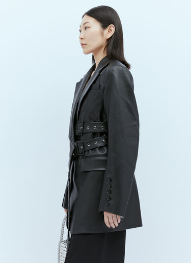 Rokh 트리플 벨트 인조 가죽 블레이저 블랙 rok0254008