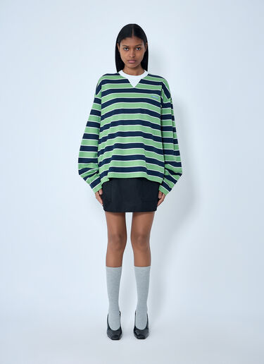 Prada Striped Long Sleeve Top Blue pra0264037
