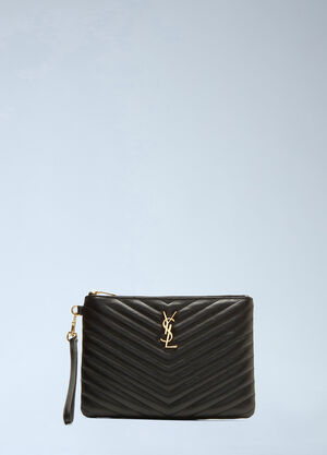 Saint Laurent Monogram Matelassé Pouch Black sla0231049