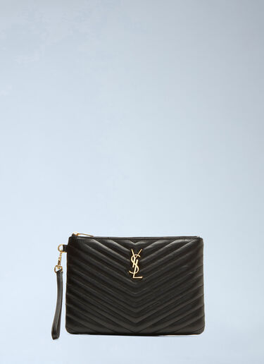 Saint Laurent Monogram Matelassé Pouch Black sla0231049