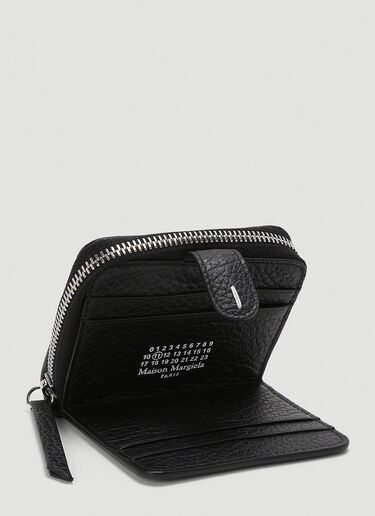 Maison Margiela Four-Stitch Zip-Around Wallet Black mla0243042