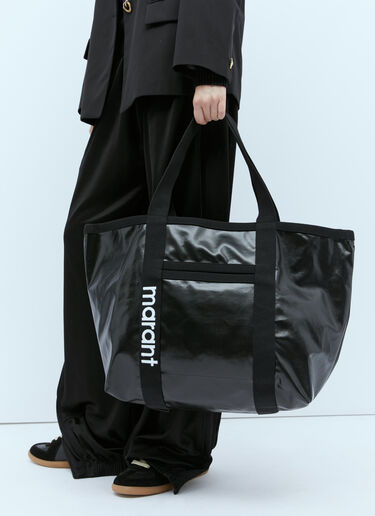 Isabel Marant Darwen High-Shine Tote Bag Black ibm0253046