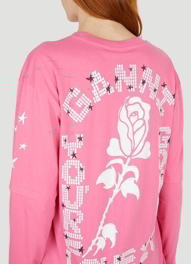 Layered Long Sleeve T-Shirt GANNI Layered Long Sleeve T-Shirt Pink gan0251019