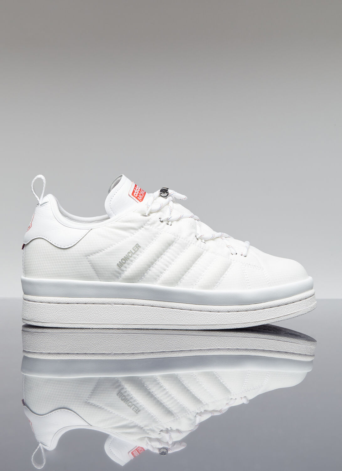 Shop Moncler X Adidas Originals Campus Low Top Sneakers In White