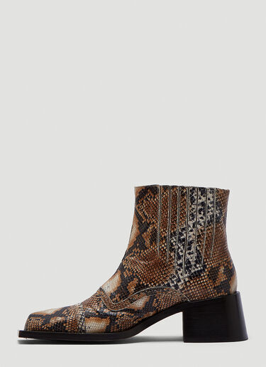 Martine Rose Square-Toe Boots Brown mtr0243004