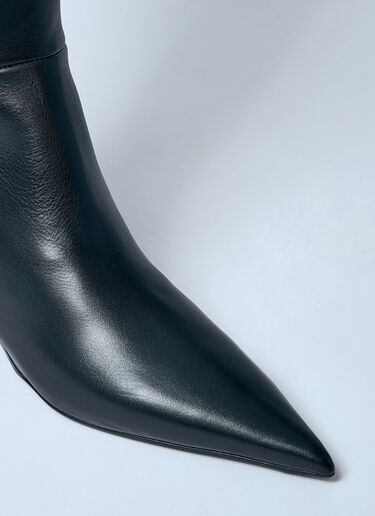 TOTEME Sharp Knee-High Leather Boots Black tot0259035