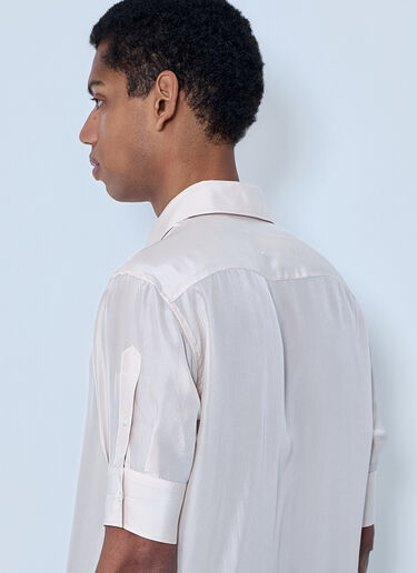 Maison Margiela Short Sleeve Button-Down Shirt Beige mla0164102