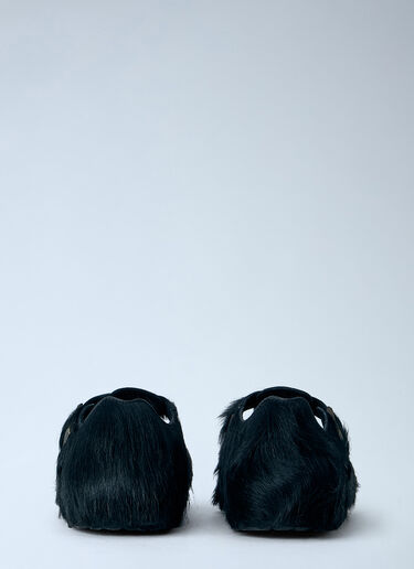 LN-CC® - Birkenstock 1774 x SFTM: Paris The Rebel Fur Slip Ons - Black Birkenstock 1774 x SFTM Paris The Rebel Fur Slip Ons Black brs0265006