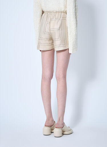 TOTEME Monogram Silk Shorts Beige tot0260003