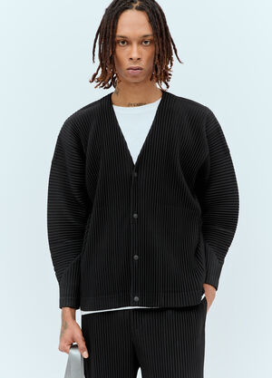 Homme Plissé Issey Miyake Monthly Colors: March Pleated Cardigan Black hmp0156015