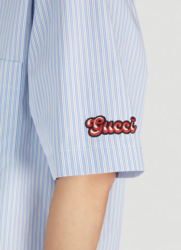 Gucci Striped Short Sleeve Shirt Light Blue guc0152069