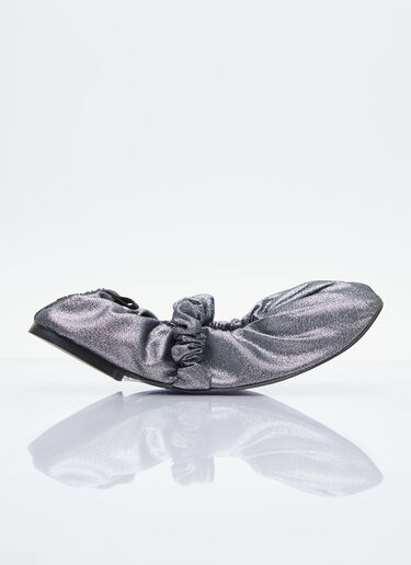 GANNI Scrunchie Ballerina Flats Silver gan0254033