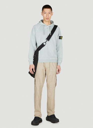 Stone Island コンパス パッチ フード付きスウェットシャツ ライトブルー sto0152057