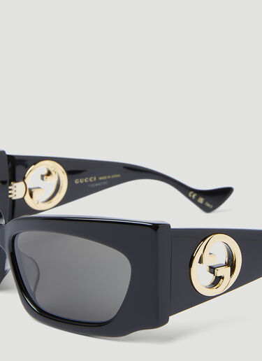 Gucci Interlocking G Rectangular Sunglasses Black gus0254006