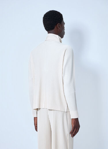 Homme Plissé Issey Miyake Pleated Half Zip Through Top Beige hmp0164013
