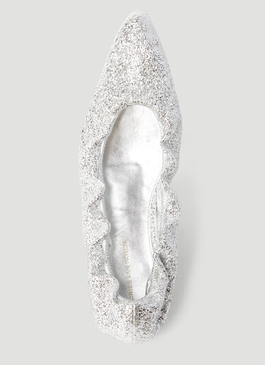 Dries Van Noten Glitter Flats Silver dvn0255003