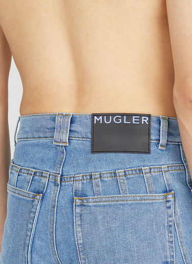 Mugler Structured Panel Jeans Blue mug0351005