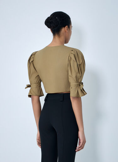 Structured Cropped Blouse Chloé Structured Cropped Blouse Olive chl0264005