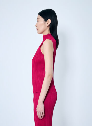 Pleats Please Issey Miyake High-Neck Top Red plp0259020