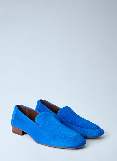 Dries Van Noten Calf Hair Loafers Blue dvn0266043