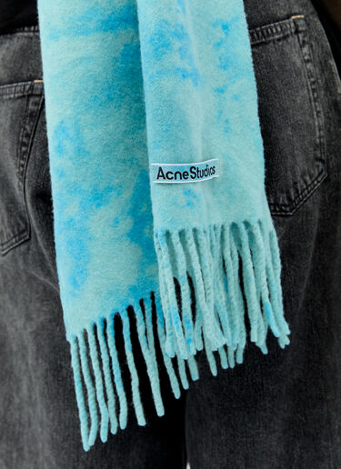 Acne Studios Narrow Tie-Dye Wool Scarf Blue acn0256050